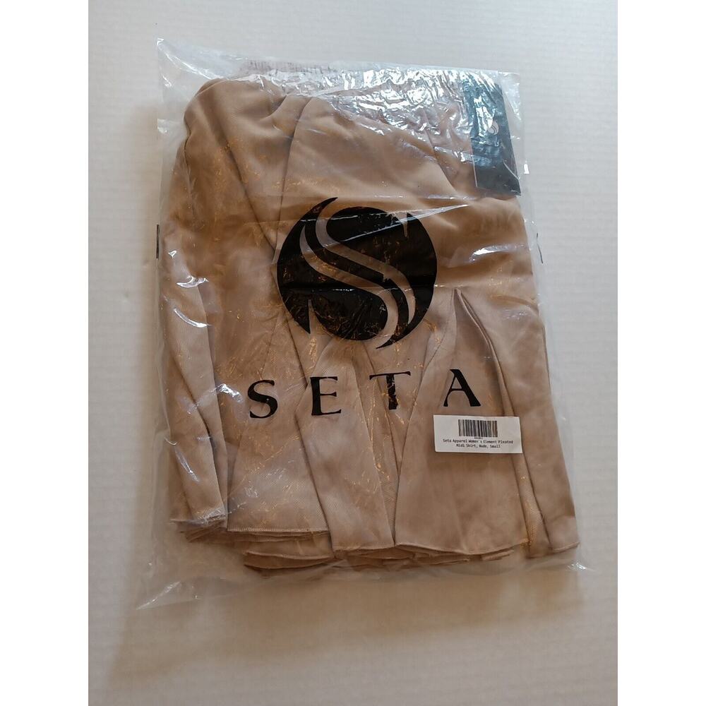 Seta Women's Element Pleated Midi Skirt Nude Color Size Small